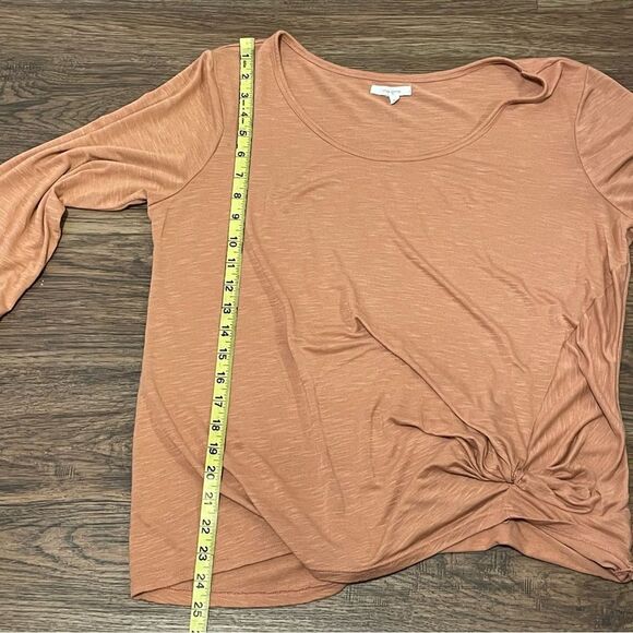 Maurices 3/4 Long Sleeve Heathered Blouse Peach Blush Color Size XL - Picture 11 of 11